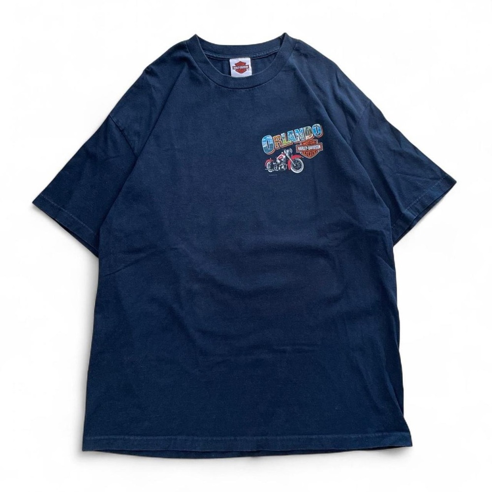 Vintage Black Double-Graphic Harley-Davidson T-Shirt – Orlando, Florida Size XL